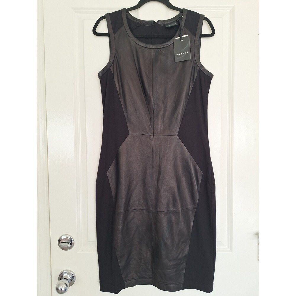 Trouve Genuaine Leather front panel dress size 10